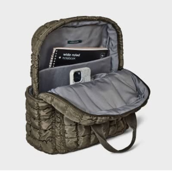 NWT Wild Fable Olive Quilted Backpack - Picture 2 of 11